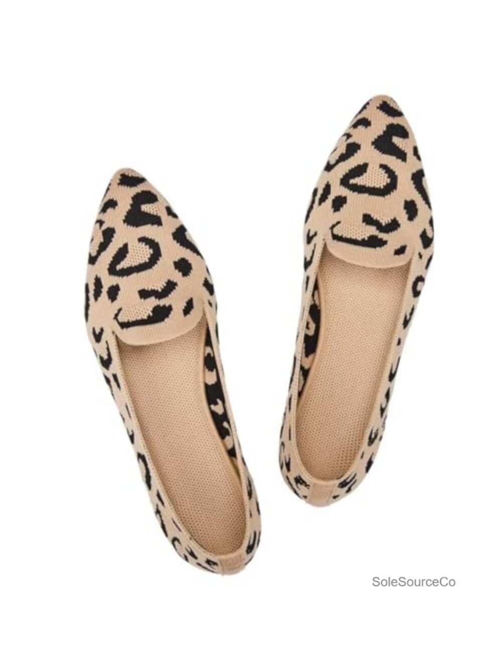Knit Pointed Toe Slip On Loafer Flats Comfortable Work Travel Shoes